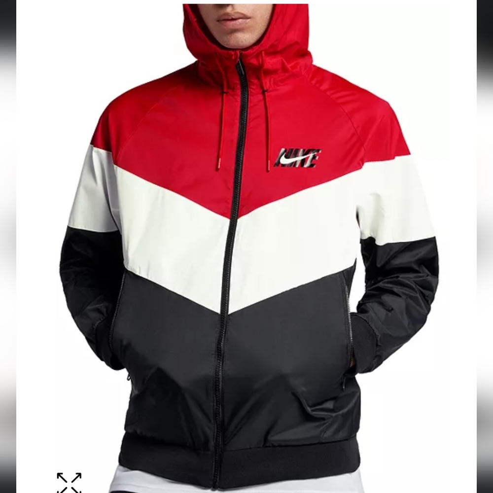 Like New Men's Size Medium Nike Color-Block Hooded Windbreaker Jacket